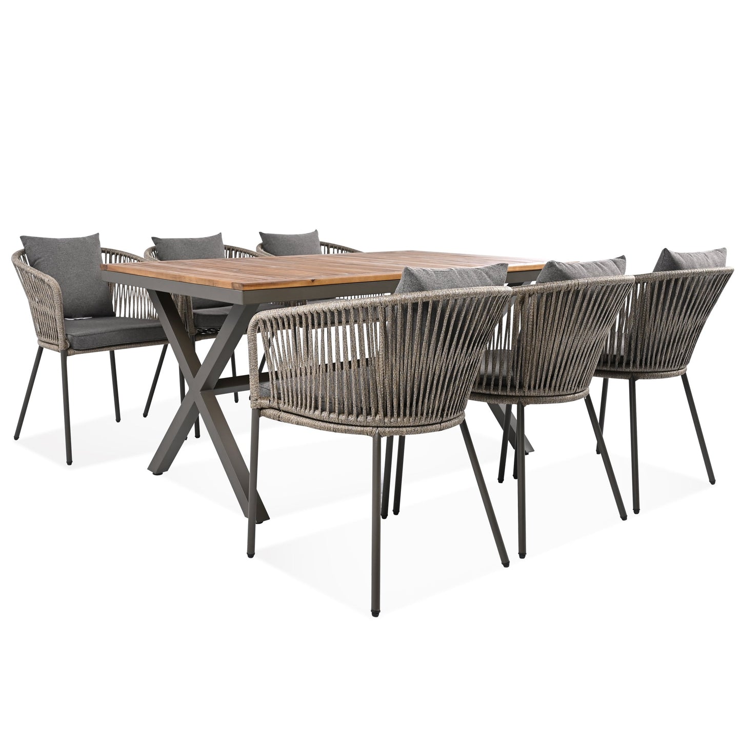 7 Pieces Patio Dining Set, All-Weather Outdoor Furniture Set with