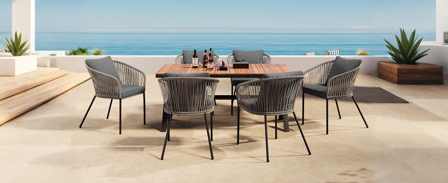 7 Pieces Patio Dining Set, All-Weather Outdoor Furniture Set with