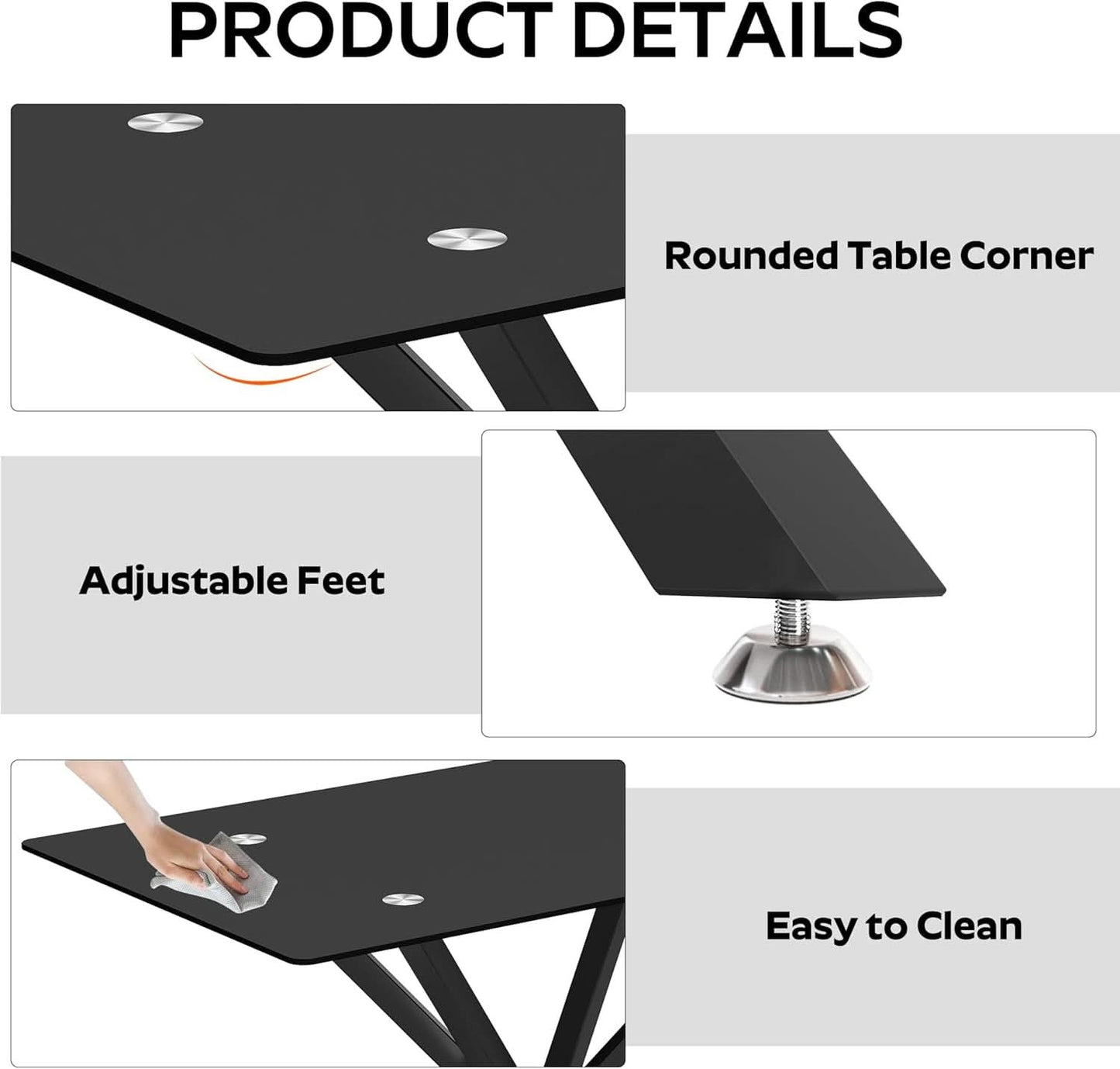 Black Glass Dining Set For Four