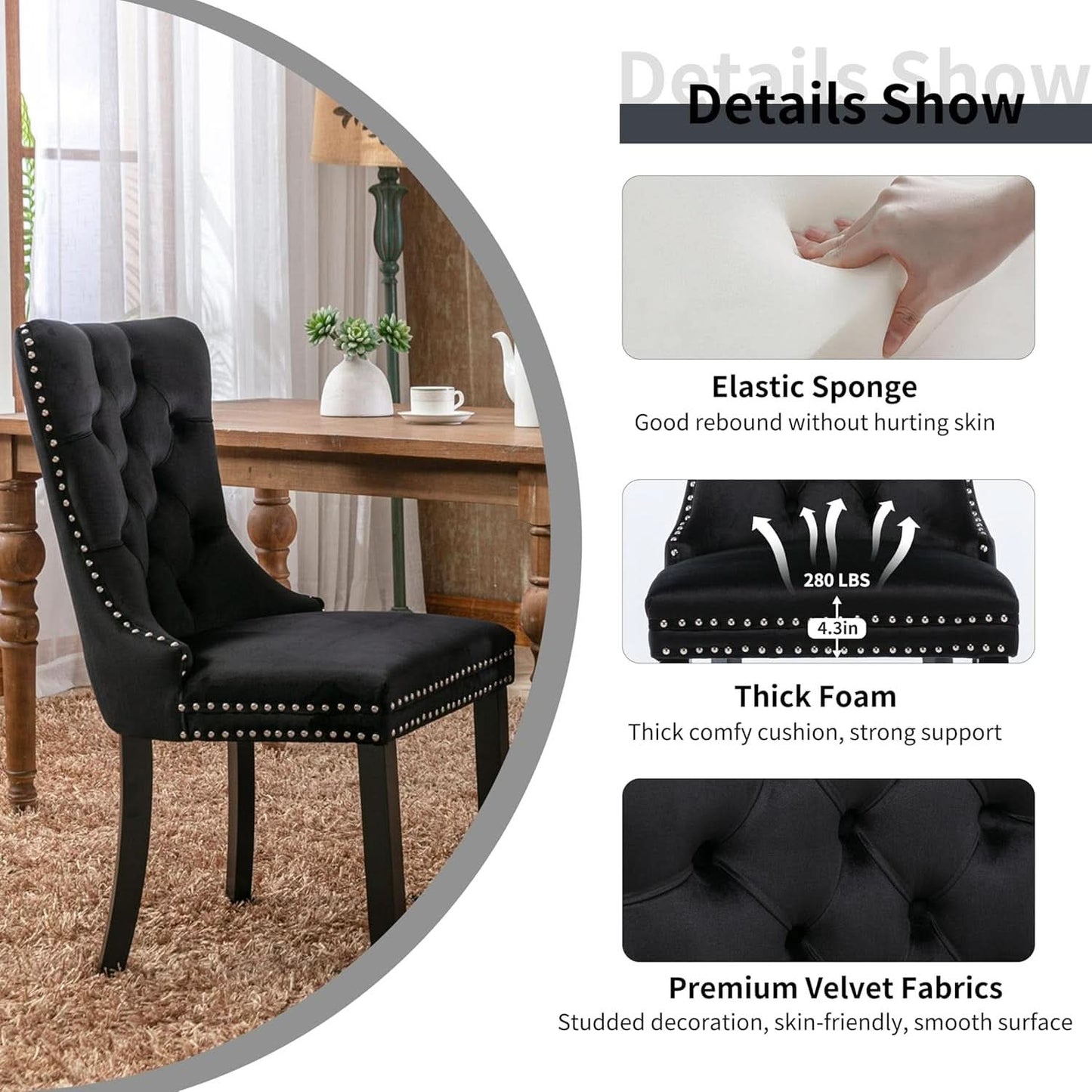 Black Glass Dining Set For Four
